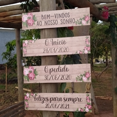 Placa indicativa rosas Kit com 4