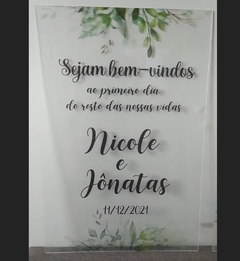 Placa em Acrílico Folhagens