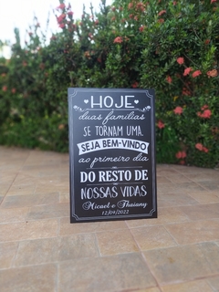 Placa de Boas Vindas / Recepção - comprar online