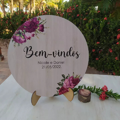 Placa de Boas Vindas / Recepção redonda - Quando eu Casar