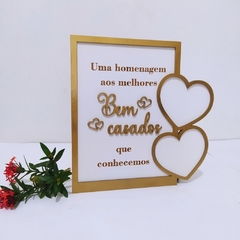 Quadro de homenagem Bem casados PRONTA ENTREGA