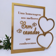 Quadro de homenagem Bem casados na internet