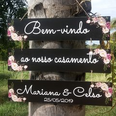 Placa indicativa Rosê Kit com 3 - Quando eu Casar