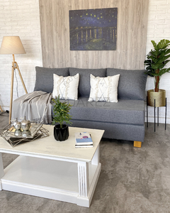 sofa cama madrid (1 plaza), tap. jackard lino maui, color gris topo - comprar online