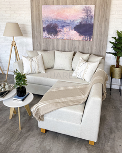 sofá viena 2c + butacón, tap. jackard lino maui, color crudo - comprar online