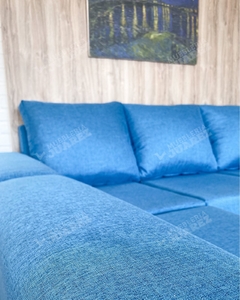 sofá milano 3 cuerpos + butacón, Tap. Lino C/antimanchas Blue en internet