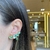 BRINCO EAR CUFF VERDE COM GOTA PENDURADA - comprar online