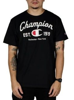 Camiseta Champion Est. 1919 New York 100% Algodão Preta (Masculina)