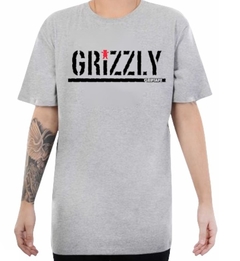 Camiseta Grizzly Bear Hip Hop 100% Algodão Sk8 Cinza (Masculina)