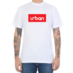 Camiseta Urban Collection Logo In Box - Branco C/Vermelho (Masculina)
