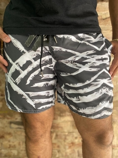 Shorts Moda Praia Level's Jeans - Preto C/Branco