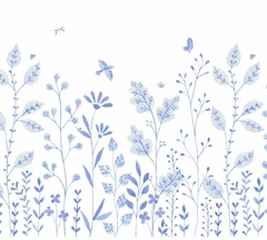 painel porcelana jardim azul