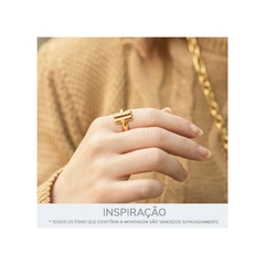 Anel T dourado - comprar online