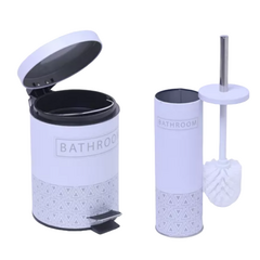 Set Cesto Tacho de Residuos 3 Lts + Escobilla De Baño