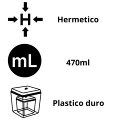 Frasco Organizador Hermetico 470ml - 14.5x9x5.8cm - comprar online