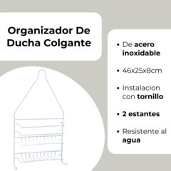 Organizador De Ducha Baño Colgante 2 Estantes - comprar online