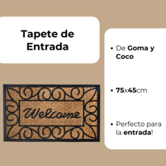 Alfombra Tapete De Entrada De Goma y Coco 45x75cm - comprar online