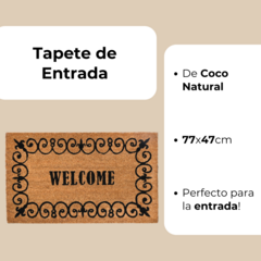 Alfombra Tapete De Entrada De Coco Natural 47x77cm - comprar online