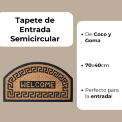 Alfombra Tapete De Entrada Semicircular De Coco y Goma 40x70cm - comprar online