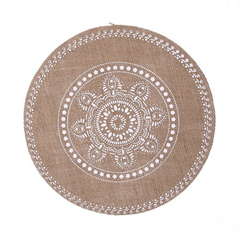 Individual De Mesa Circular Mantel Simil. Yute Y Lino - tienda online