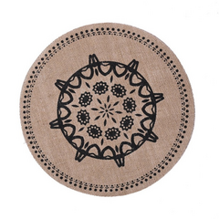 Individual De Mesa Circular Mantel Simil. Yute Y Lino - comprar online