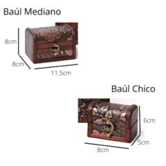 Baúl Cofre Caja De Madera Souvenir Alhajero Pirata Set X 3 - comprar online