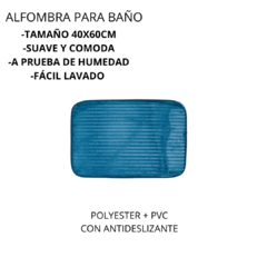 Alfombra Baño Poliéster C/antideslizante Rayas Y Cuadrados - comprar online