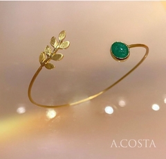 Pulseira Arruda bracelete com Esmeralda ouro 18k