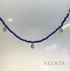 Colar Lapiz Lazuli ouro 18k