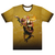  Camiseta Dry Fit Kanikoss Moda Nerd amarelada com estampa do personagem Dhalsim do jogo Street Fighter 6, mostrando-o em uma pose dinâmica. 