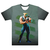 Camiseta  com qualidade Kanikoss Moda Nerd esverdeada em tecido dry fit, estampada com o personagem Guile do jogo Street Fighter 6.