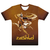 Camiseta  com qualidade Kanikoss Moda Nerd tons de marom em tecido dry fit, estampada com o personagem Rashid do jogo Street Fighter 6.