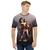 Modelo masculino de camiseta  com qualidade Kanikoss Moda Nerd com tons de bege e cinza em tecido dry fit, estampada com o personagem Ryu do jogo Street Fighter 6