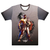 camiseta  com qualidade Kanikoss Moda Nerd com tons de bege e cinza em tecido dry fit, estampada com o personagem Ryu do jogo Street Fighter 6