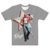 camiseta  com qualidade Kanikoss Moda Nerd cinza em tecido dry fit, estampada com o personagem Terry Bogard do jogo Street Fighter 6.