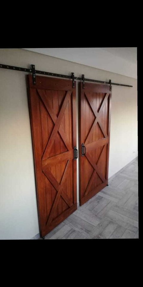 Puerta Colgante Tipo Granero 80cm con Kit Corredizo - (descuento