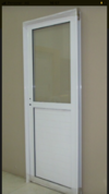 Puerta Aluminio Blanco 1/2 Vidrio Entero 80x200 C/cerradura