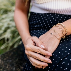 Pulseira Olho Grego em Ouro Amarelo e Zircônias Extras - Marlene Joias