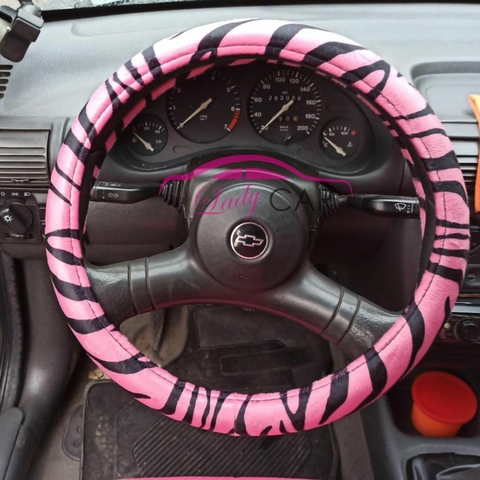 Cubre Volante Rosa Peluche Para Auto Femenino