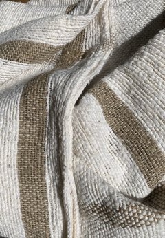 Manta natural rayas beige 1,60x1,60 - comprar online