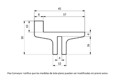 Perfil Guia Desgaste APM PI 45 L Tira x 3 Mts - comprar online