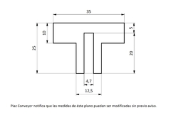 Perfil Guia Desgaste APM PI35 Tira x 3 Mts - comprar online