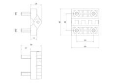 Bisagra Plastica A48 Fijación Tornillo Inyectado M6 Piaz - comprar online