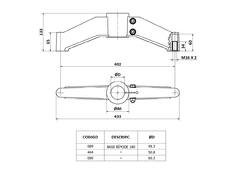 Base De Apoyo Bipode Para Maquina 180° P/caño 48.3 Rosca M16 Hembra en internet