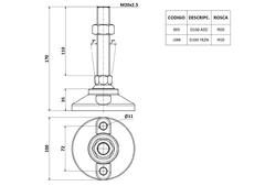 Pata De Maquina Base Ø100 Rosca Metalica M20x110 Inoxidable en internet