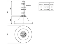 Pata de Maquina Base Segger Ø124 Rosca M20x150 Hierro Zincado - comprar online