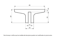 Perfil Guia Desgaste APM PI 45 Tira x 3 Mts - comprar online