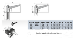 Perilla Ajuste Medio Giro Vuelta M12x60 Macho en internet