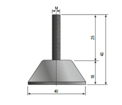 Pata Fija Base Plástica Tornillo Inoxidable Roscada M6 Piaz - comprar online