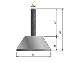 Pata Fija Base Plástica Tornillo Inoxidable Roscada M8 Piaz - comprar online